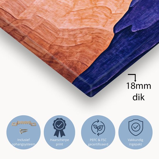 Canyon surréaliste coloré - Peinture Canyon sur toile - Décoration murale toile nature - Surréaliste - Objet d'art - Décoration chambre - toile 60x90 cm