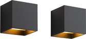 Bol.com Luminize Wandlamp DIMBAAR - 2 stuks - geschikt voor binnen en buiten - 2700K - netstroom - 12w aanbieding