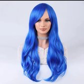 Blauw Haar- Blauwe Pruik- Carnaval- Long Wig- Lang Haar Pruik-