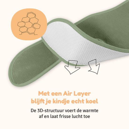 AeroMoov Air Layer - Inlegkussen Autostoel - Ademend & Warmteregulerend - Universeel - Groep 2/3 met beentjes - Green Moss van AeroMoov — afbeelding 3