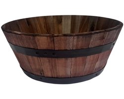 Lage Plantenbak van Bruin Acaciahout – 40x16 cm – FSC-gecertificeerd – Middelgrote Houten Kuip voor Binnen en Buiten