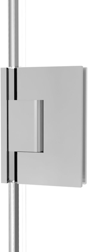 Fortifura Galeria Porte de douche - 90x200cm - charnières - poignée de porte - plate - verre de sécurité satiné - Chrome