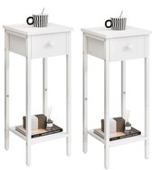 My Flair Telefoontafel, MDF, Paulownia, wit, 25 x 25 x 67 cm