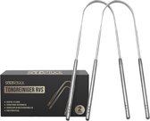 SolidStock Professionele Tongschraper 2 pack - Mondverzorging - Tongborstel - Tongreiniger - Ayurveda - RVS