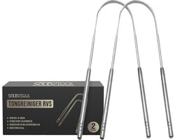 SolidStock Professionele Tongschraper 2 pack - Mondverzorging - Tongborstel - Tongreiniger - Ayurveda - RVS