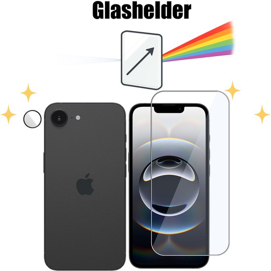 Protection d'écran + Caméra pour Apple iPhone 16e Protection d'écran - Glas trempé - Rounded - Proteqt+