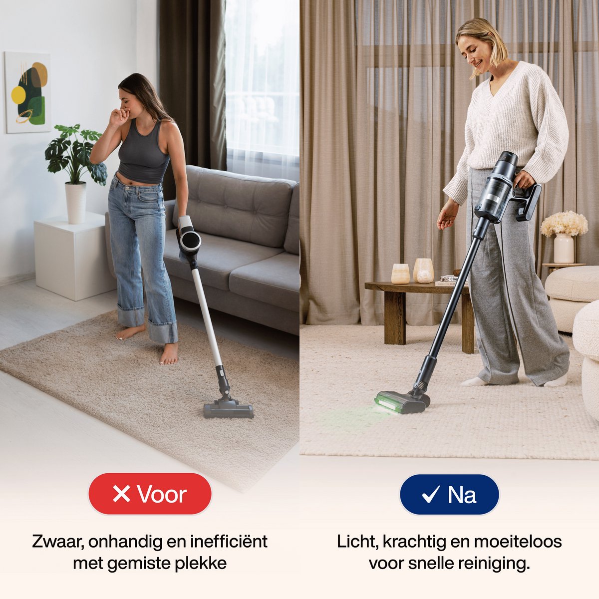 Samako Steelstofzuiger Draadloos - 450W - Kruimeldief - 4 Opzetstukken - Stofzuiger 32kPa zuigkracht - Zonder zak op accu - CleanDetect — afbeelding 7