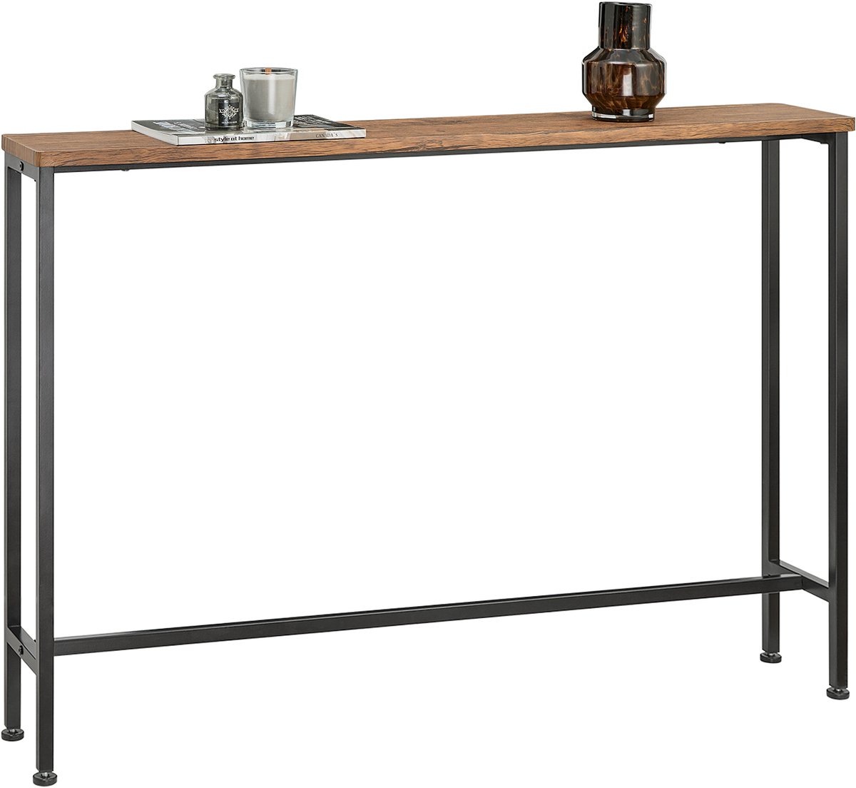 SoBuy FSB19-XL-N Sidetable - 120 x 20 x 80 cm - Naturel/Zwart