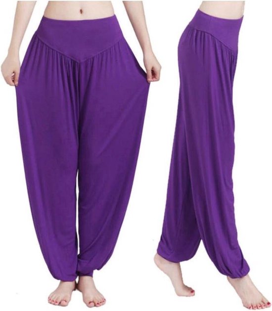 Paarse Harembroek - Chillbroek - Chillpants - Harem broek - Paars - XL (valt klein) - Yogabroek - Baggy broek - Boho - CHPN van Merkloos — afbeelding 2