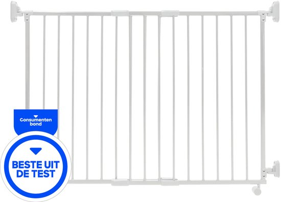 Safety Things Traphek op wieltjes H:80cm Br:84 tot130cm Wit