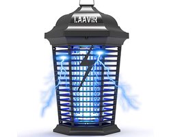 Laavir Muggenlamp - 4000V - 18W - Insectenlamp - Muggenvanger - Tegen Muggen, Fruitvliegjes en Motten - Anti muggen - Voor binnen en buiten - Bereik 100m² - alternatief voor muggenstekker, muggennet, muggenspray