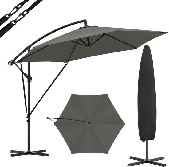 balkonparasol half rond 250cm met zwengel