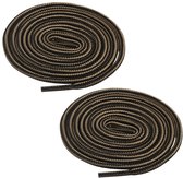 Fako Fashion - Schoenveters - Rond - Gevlochten Mix - 4mm - 120cm - 1 Paar - 2 Stuks - Zwart/Bruin