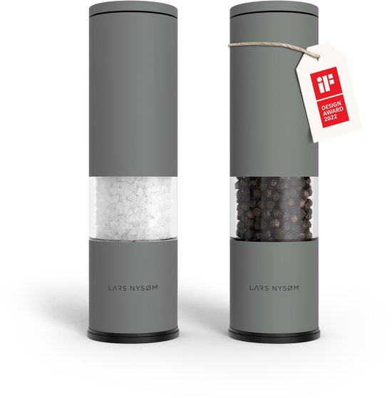 LARS NYSØM 'Lagom' Moulin à Sel et à Poivre Set de 2 Manuel Matt Grey
