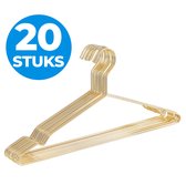 ACAZA Kledinghangers - Kleerhangers - Broekhanger - 20 Stuks - Volwassenen - 3mm Dik Metaal - Anti Slip - Duurzaam - Goud
