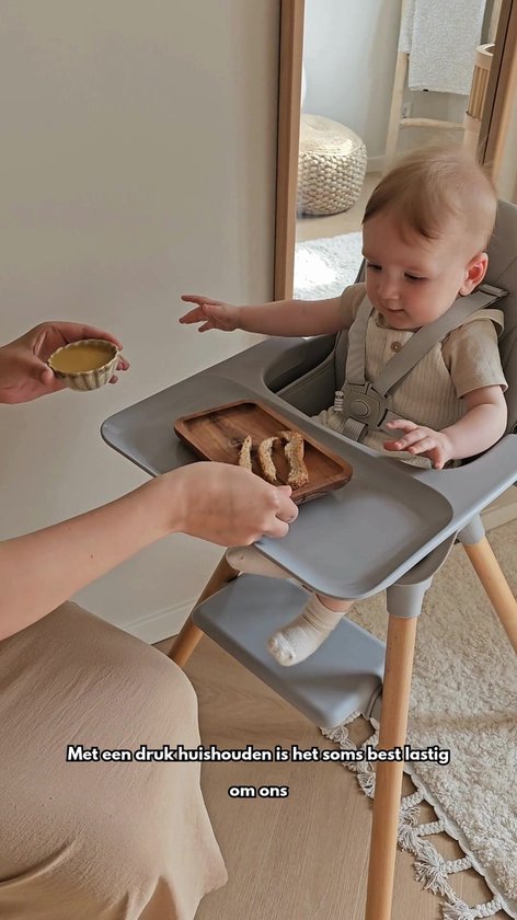 Chaise Haute LUVION® Gris & Beige - Chaise enfant