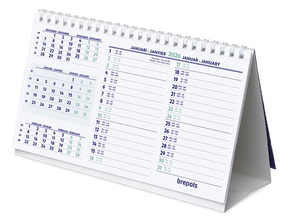 Brepols Bureaukalender 2026 - Wire-O - 21 x 12,5 cm