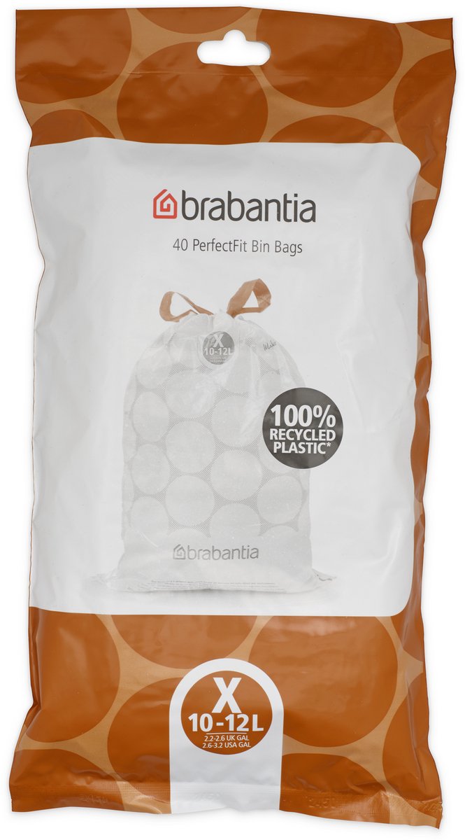 Goedkoopste Brabantia PerfectFit Vuilniszakken - 10/12 l - Code X - 40 stuks