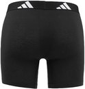 Achterkant van een zwarte Adidas boxer met zwarte tailleband met logo.