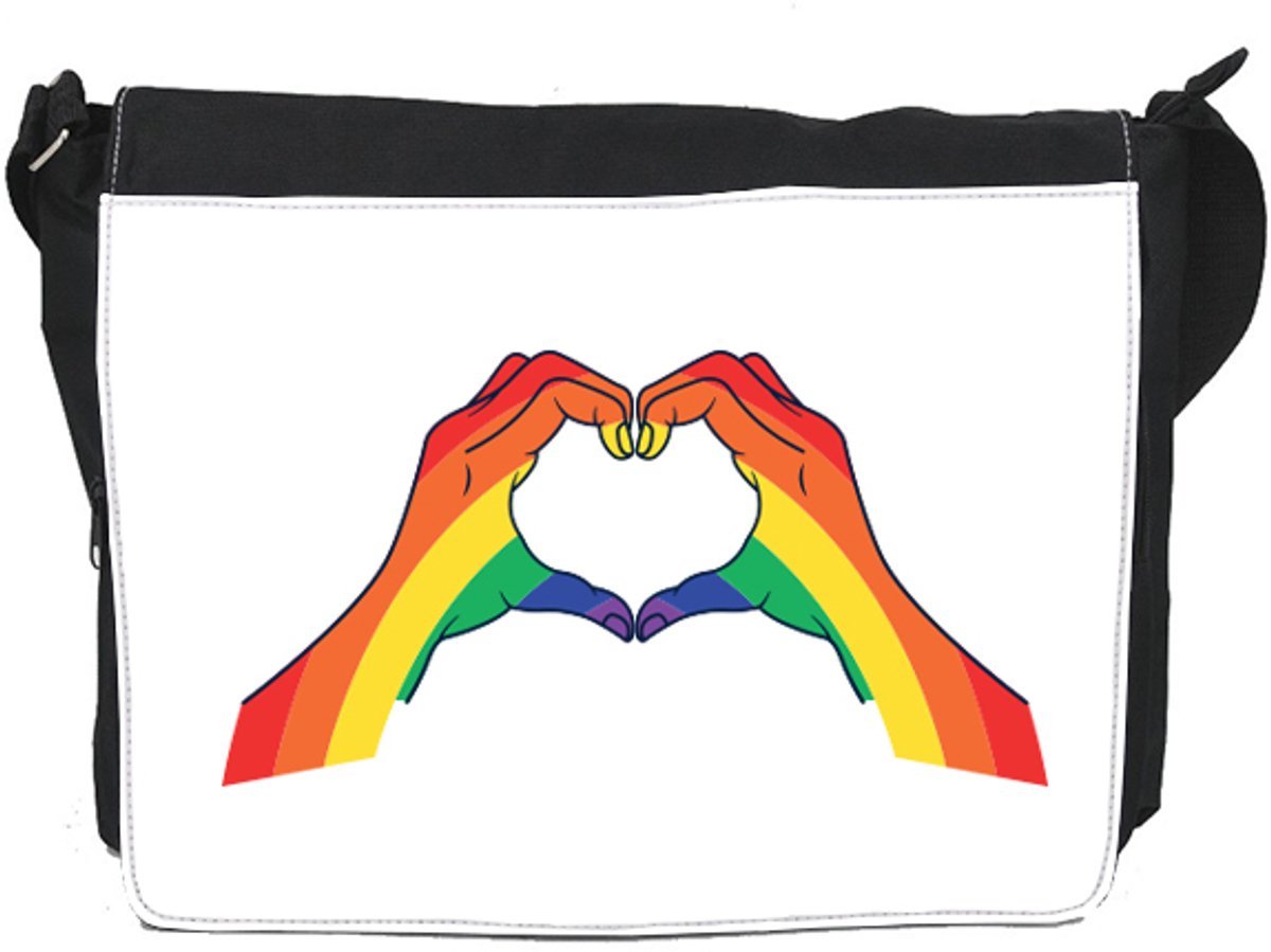 Schoudertas Rainbow Hands White