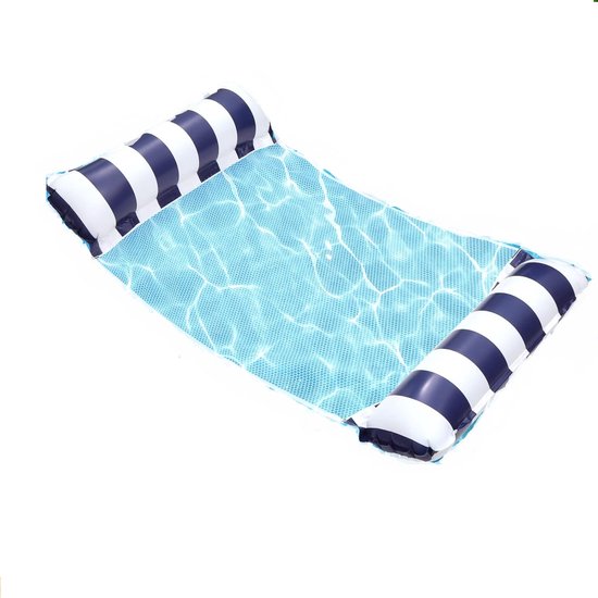 Zwembadstoel, drijvende hangmat, speelgoed, luchtmatras, zwembadstoel, waterstoel, zwembadhangmat, ligmat voor volwassenen en kinderen (blauw