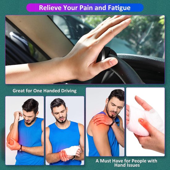 Bouton de volant SNQ - Rotation à 360 degrés - Surface en silicone et roulements métalliques - Pour la direction des voitures, camions et bateaux. Renforcement de la force du volant.
