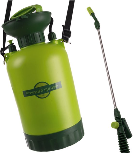 MOZY® - Plantenspuit - met Verstelbare Schouderriem en Lans - 5 Liter - Groen - Drukspuit - Onkruidspuit - Waterverstuiver - Handpomp van Merkloos	 — afbeelding 2