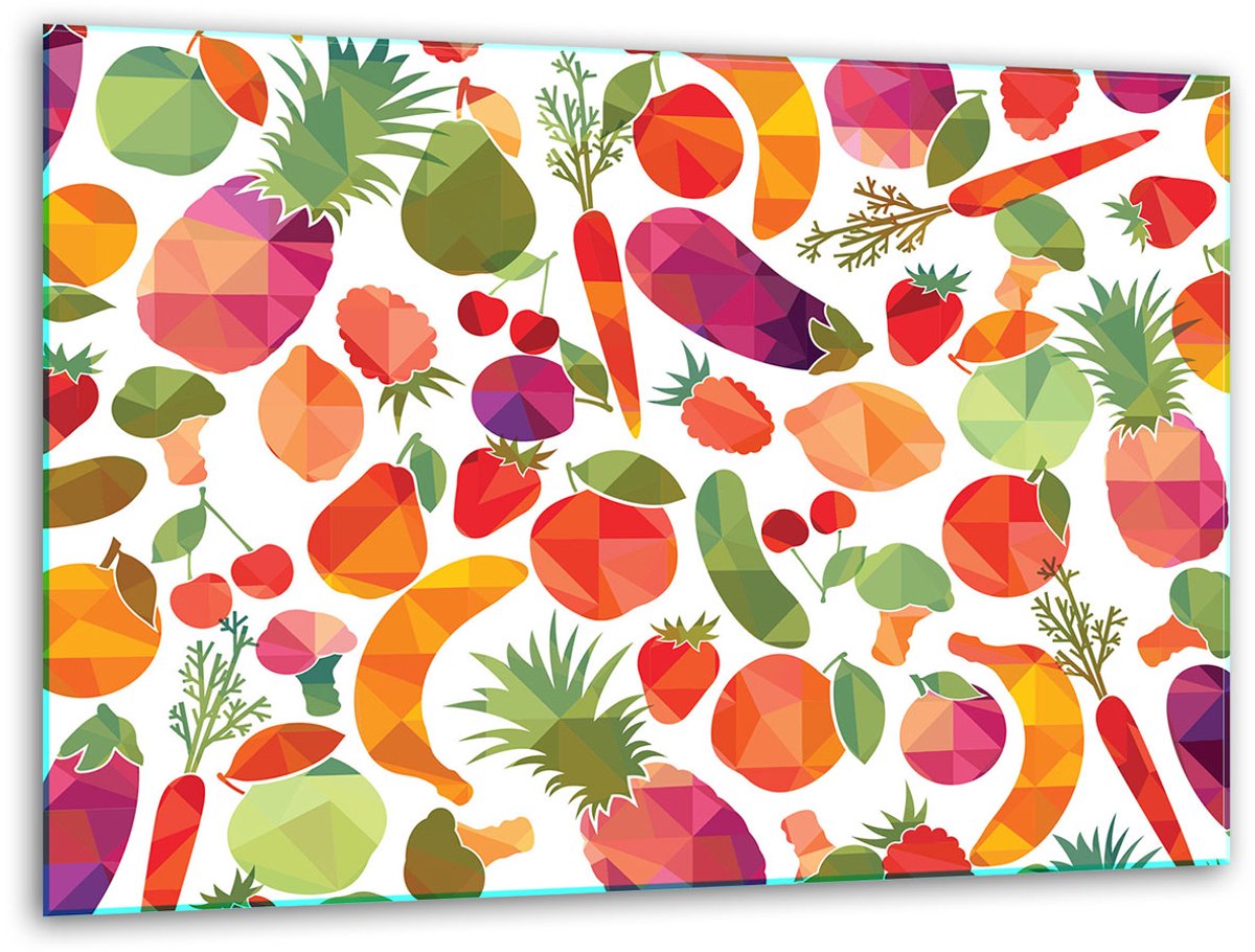 TMK ArtDeko - Glazen Snijplank - 40x30cm - Fruit Motief - Antislip