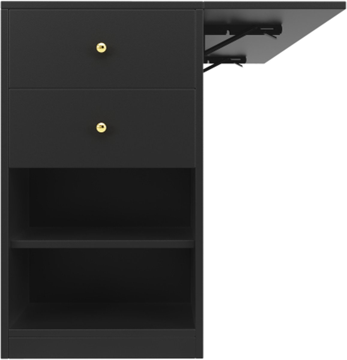 Modern kookeiland, keukenkast, buffetkast, keukenkast met lades en planken, dressoir voor keuken & eetkamer, zwart — cadeau in Cadeau-ideeën - foto 2