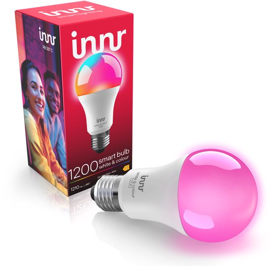 Innr Zigbee E27 LED lamp – geschikt voor Philips Hue – smart bulb – wit en gekleurd licht – geeft 50% meer licht – slimme lamp – dimbaar – 1210 lumen – 1 pack