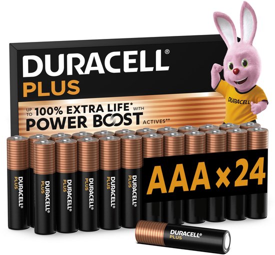Duracell Plus AAA - alkaline batterijen - 1,5V, LR03 - 24 stuks