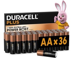 Duracell Plus AA - alkaline batterijen - 1,5V, LR6 - 36 stuks