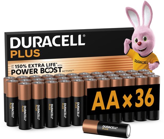Duracell Plus AA - alkaline batterijen - 1,5V, LR6 - 36 stuks