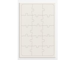 Kleur je eigen puzzel - A4 formaat - 12 stukjes - Hobby & knutselen - Blanco, zelf inkleuren - Creatief plezier!