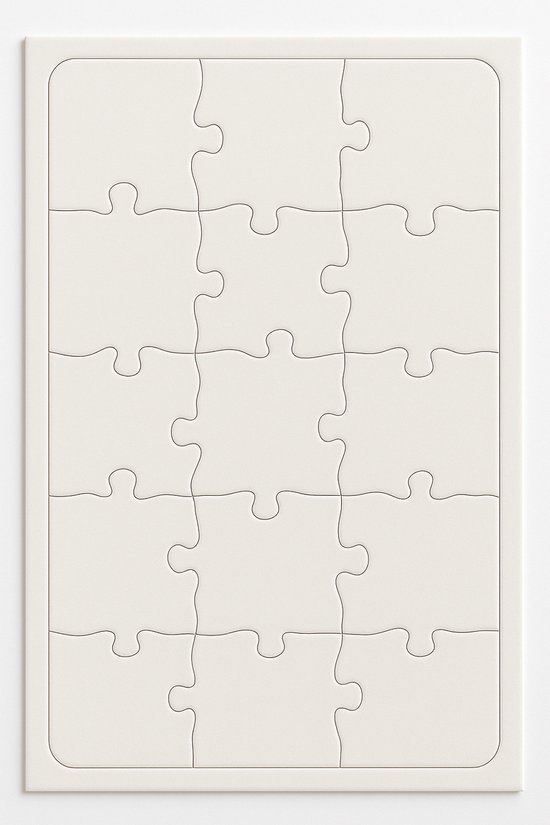 Kleur je eigen puzzel - A4 formaat - 12 stukjes - Hobby & knutselen - Blanco, zelf inkleuren - Creatief plezier!