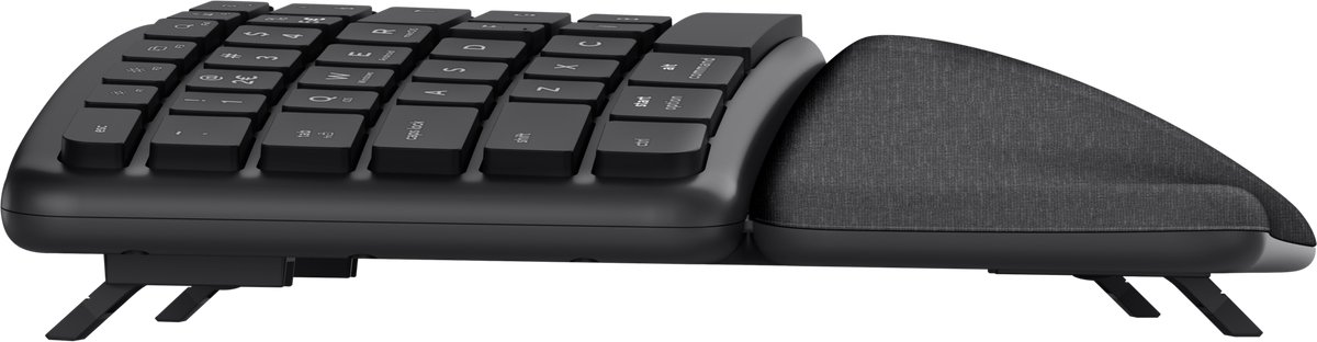 Trust Keyra - Ergonomisch Draadloos Toetsenbord - Split Lay-out - Stille Toetsen - Full-size Numpad - Qwerty US - Zwart thumbnail 5