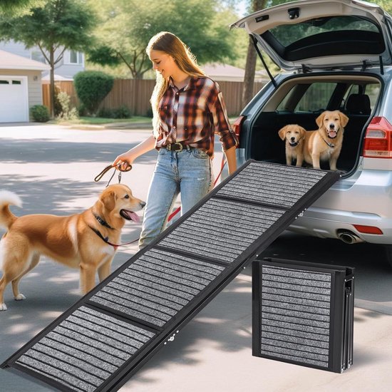 Bol Ramp Extra Long Collapsible Folding Dog Ramp with Non-Slip Carpet Surface ...
