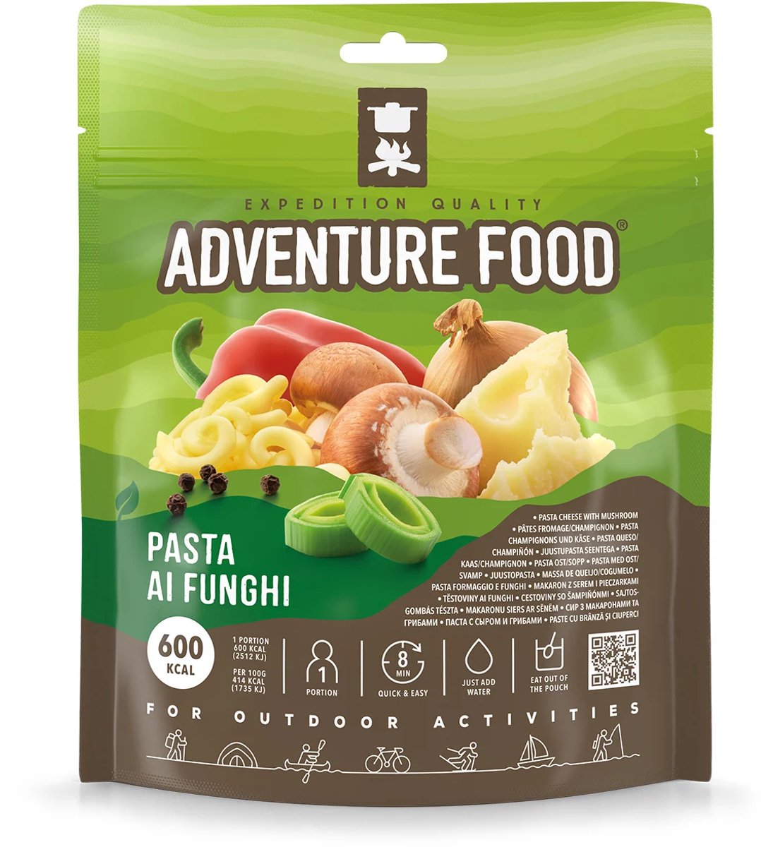 Adventure Food - Pasta Ai Funghi- outdoormaaltijd - vriesdroogmaaltijd - survival food - buitensportvoeding - prepper - trekkingfood