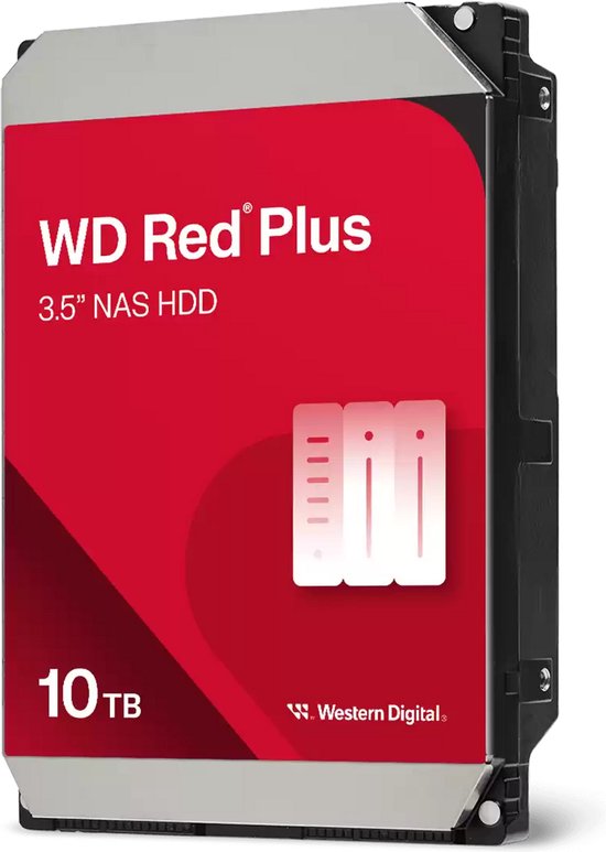 Western Digital Red Plus - Interne harde schijf - NAS HDD - 256MB Cache - 10 TB