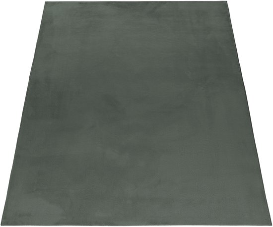 Tapis moelleux super doux vert foncé 120 x 170 cm Moonay Home