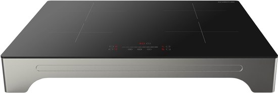 Inventum VKI6010ZIL inductie kookplaat 4 kookzones - 59 cm - 1-fase plug en play - Boost - Timer - Kinderslot - Tot 2600 W - Vrijstaand - Zilver/Zwart