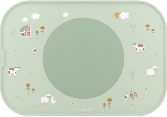 Mepal Mio placemat Little Dutch - Antislip cirkel houdt alles op z'n plek - Vaatwasmachinebestendig - Little Farm