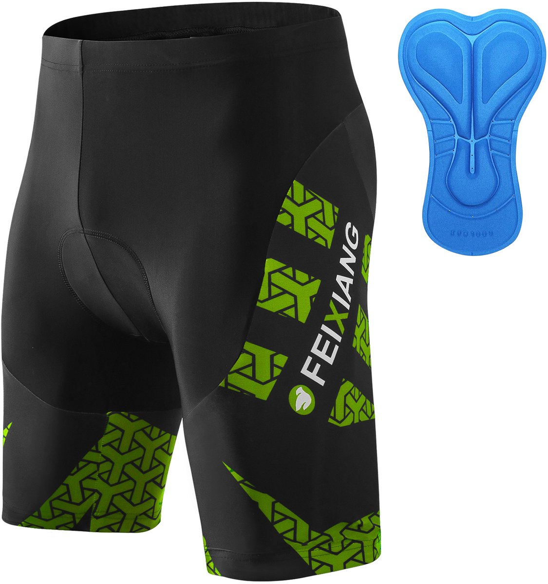 MEETYOO Fietsbroek Heren - Mtb Broek - Mountainbike - Fietskleding Short - Sportbroek Korte Fietsbroek Met Zeem 4D-Groen-S