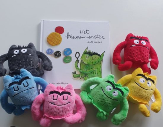 het Kleurenmonster knuffels zonder boek - set van 7 knuffels - knuffels kleurenmonster — afbeelding 3