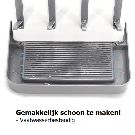 Dutchers.® Droogrek + Flessenborstel - Met Ruimte voor Fopspenen - Incl. Flessenborstels - Flessenrek - Flessenborstel - Droogrek voor Flessen Baby - Afdruiprek Flessen - Droogrek Baby - Afdruiprek Baby - Droogrek Babyflessen - Flessendroogrek van Dutchers.® — afbeelding 5