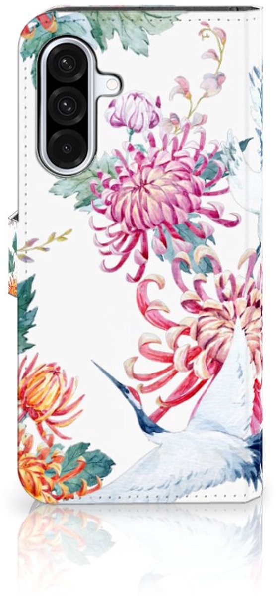 Samsung Galaxy A36 Telefoonhoesje met Pasjes Bird Flowers