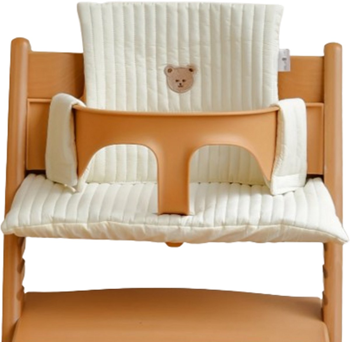 Stoelverkleiner ribbel beer - kussenset beer - stoelverkleiner voor stokke tripp trapp - kinderstoel verkleiner - stoel kussen