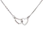 NEFET® - Collier d'amitié Cœur (couleur argent) - Bijoux d'amitié - Collier BFF - Collier pour femmes couleur argent - Collier avec pendentif cœur (argent)