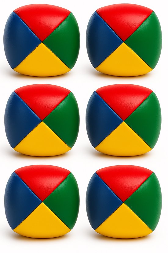 Jongleerbal - 6x - gekleurd - D6,5 cm - sport en spel ballen