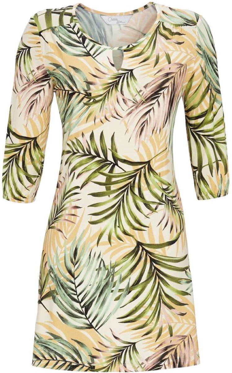 Ringella kort nachthemd bonte palmbladeren - Beige - Maat - 42